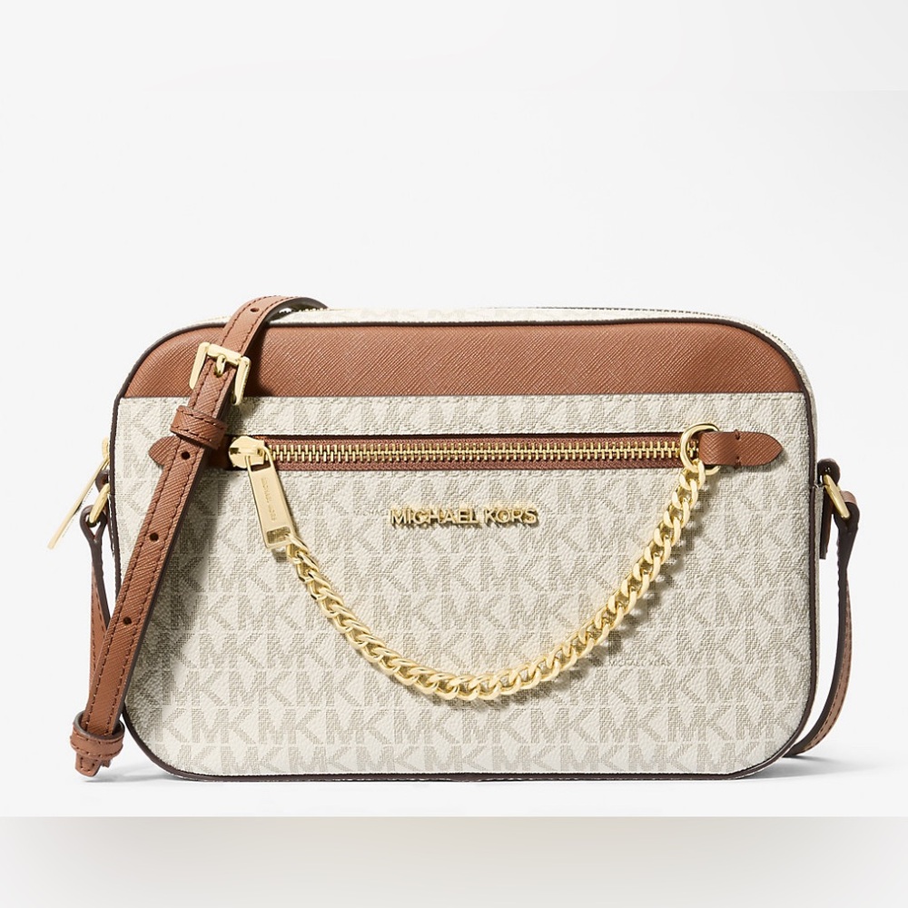Michael Kors Jet Set Large Saffiano Leather Crossbody Bag NWT